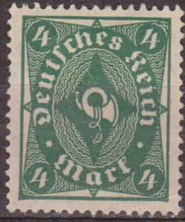 Alemania 1922 Scott 187 Sello * Post Horn 4 c/charnela Deutsches Reich Allemagne Duitsland Germania Germany Alemagne Deutschland