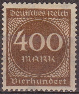 Alemania 1922 Scott 232 Sello * Numeros Cifras 400m c/charnela Deutsches Reich Allemagne Duitsland Germania Germany Alemagne Deutschland