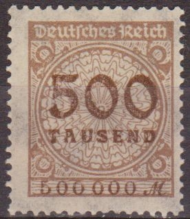 Alemania 1923 Scott 280 Sello * Numeros Cifras 500th Deutsches Reich Allemagne Duitsland Germania Germany Alemagne Deutschland