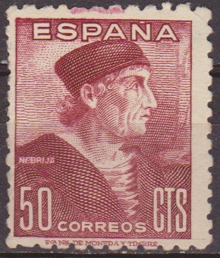 z vendido ESPAÑA 1946 1002 Sello * Dia del Sello Hispanidad Elio Antonio de Nebrija sin goma Espana Spain Espagne Spagna Spanje Spanien 