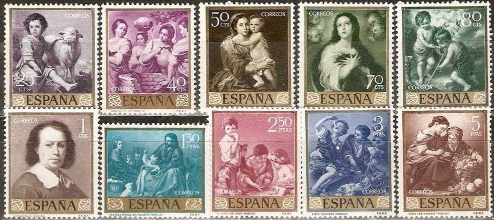 España 1960 1270/79 Sellos ** Bartolomé Esteban Murillo Completa Timbre Espagne Spain Spagna