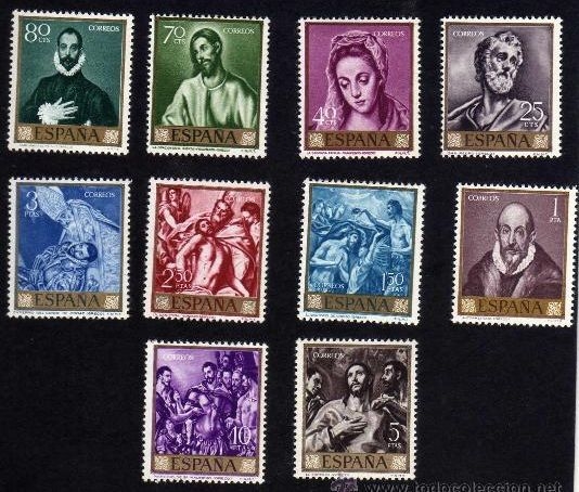 España 1961 1330/9 Sellos ** Domenico Theotocopoulos El Greco Completa Timbres Espagne Spain Spagna Espana Spanje Spanien 