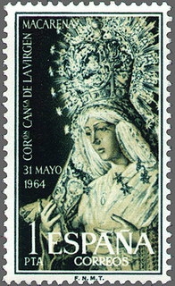 z vendido España 1964 1598 Sello ** Coronacion Virgen Macarena Timbre Espagne Spain Spagna Espana Spanje Spanien 