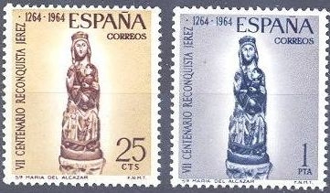 España 1964 1615/16 Sellos ** VII Centenario de la Reconquista de Jerez Completa Timbres Espagne Spain Spagna Espana Spanje Spanien Scott:1264/5 Yvert:1284/5 Michel:1504/5 
