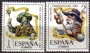 España 1965 1672/3 Sellos ** Año Santo Compostelano Timbres Espagne Spain Spagna Espana Spanje Spanien 