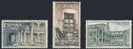 z vendido España 1965 1686/8 Sellos ** Monasterio de Yuste Claustro Habitación Carlos I y Claustro Novicios Timbres Espagne Spain Spagna Espana Spanje Spanien 