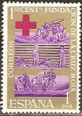 España 1963 1534 Sello ** Centenario Cruz Roja Internacional Completa Timbre Espagne Spain Spagna Espana Spanje Spanien 
