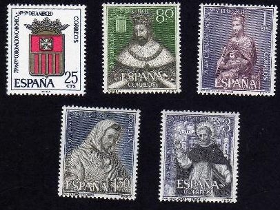España 1963 1521/5 Sellos ** Coronación Ntra. Sra. De la Merced Completa Timbres Espagne Spain Spagna Espana Spanje Spanien 