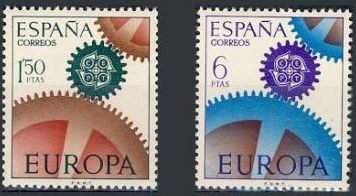 z vendido España 1967 1795/6 Sellos ** Europa-CEPT Yv1228/9 completa Timbre Espagne Spain Spagna Espana Spanje Spanien 