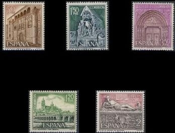 España 1968 1875/9 Sellos ** Serie Turistica Timbre Espagne Spain Spagna Espana Spanje Spanien Yv1535/9 completa 