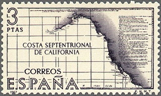 z vendido España 1967 1824 Sello * VIII Forjadores de América Costa Septentrional de California c/señal charnela Timbre Espagne Spain Spagna Espana Spanje Spanien 