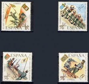 z vendido España 1971 2043/6 Sellos * L Aniversario de la Legión Tercios Completa c/oxido Duque de Alba, Gran Capitan, Alejandro Farnesio y Juan de Austria Timbre Espagne Spain Spagna Espana Spanje Spanien 
