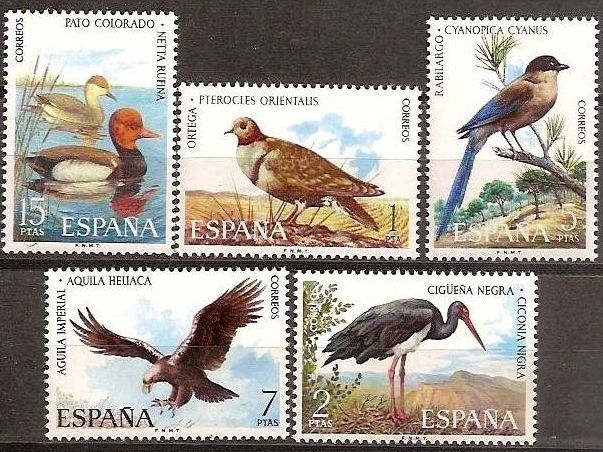 z vendido España 1973 2134/8 Sellos ** Fauna Hispánica Aves Completa Timbre Espagne Spain Spagna Espana Spanje Spanien 