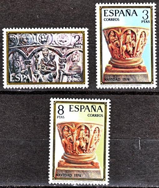 España 1974 2217/9 Sellos ** Navidad Completa Timbre Espagne