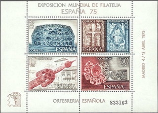 España 1975 2252 Sellos ** HB Exposicion Mundial Filatelia Orfebrería Española Timbre Espagne Spain Spagna Espana Spanje Spanien 