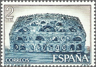 España 1975 2252A Sello ** Exposicion Mundial Filatelia Orfebrería Española Caja de Agatas Timbre Espagne Spain Spagna