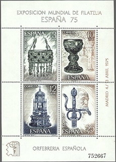 España 1975 2253 Sellos ** HB Exposicion Mundial Filatelia Orfebrería Española Timbre Espagne Spain Spagna