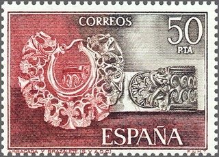España 1975 2253D Sello ** Exposicion Mundial Filatelia Orfebrería Española Espada de Carlos I Timbre Espagne Spain Spagna Espana Spanje Spanien 
