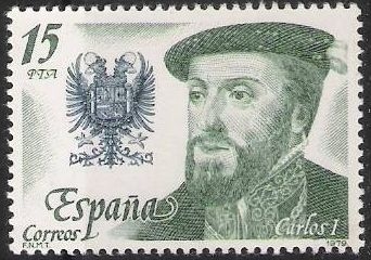 z vendido España 1979 2552 Sello ** Reyes de España Casa de Austria Roi d/Espagne Carlos I (1500-1558) Timbre 15p Espagne Espana Spain Spagna