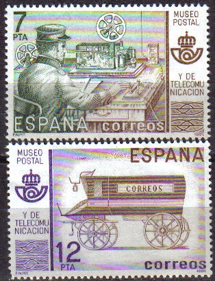 España 1981 2637/8 Sellos ** Museo Postal Telegrafista Scott2273/4 Michel2526/7 Timbre Espagne Spain Spagna