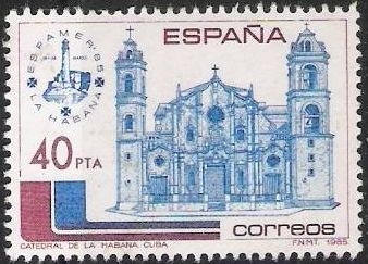 z vendido España 1985 2782 Sello ** America España ESPAMER'85 Catedral de La Habana Timbre Espagne Spain Spagna