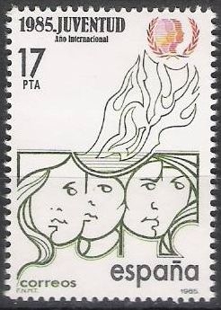 z vendido España 1985 2787 Sello ** Año Internacional de la Juventud Timbre Timbre Espagne Spain Spagna