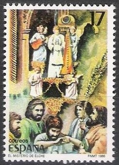 z vendido España 1986 2843 Sello ** Fiestas Populares Españolas Misterio de Elche Timbre Espagne Spain Spagna