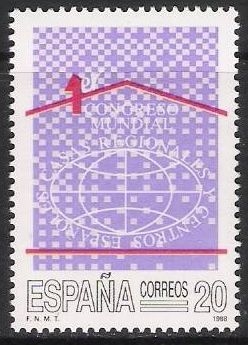 z vendido España 1988 2959 Sello ** Congreso Mundial Casas Regionales y Centros Españoles Timbre Espagne Spain Spagna