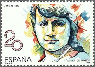 z vendido España 1989 2989 Sello ** Mujeres Famosas Españolas Maria de Maeztu Timbre Timbre Espagne Spain Spagna