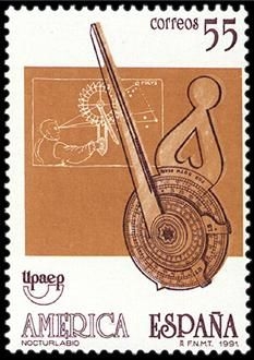 España 1991 3141 Sello ** América-UPAEP Viajes del Descubrimiento Nocturlabio Michel3015 Scott2657 Timbre Espagne Spain Spagna