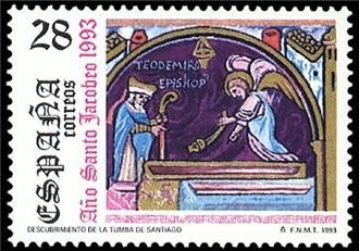 España 1993 3253 Sello ** Año Santo Jacobeo Descubrimiento de la tumba Michel3112 Scott2708 Timbre Espagne Spain Spagna