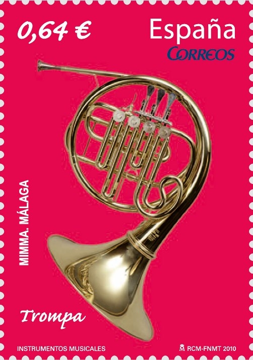 España 2010 4577 Sello ** Instrumentos Musicales Trompa Timbre Espagne Spain Spagna Espana Espanha Spanje Spanien Spanie Stamps Briefmarke Francobolli Timbre Postal Postzegel Selo Postal 