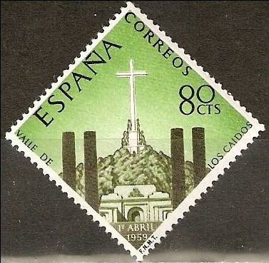 España 1959 1248 Sello ** Monasterio Sta. Cruz del Valle de los Caidos 80c Timbre Espagne Spain Spagna