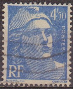 Francia 1945-7 Scott 541B Sello º Basico Marianne 4,50F France utilisé usado 