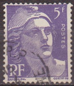 Francia 1945-7 Scott 542 Sello º Basico Marianne 5F France utilisé usado 