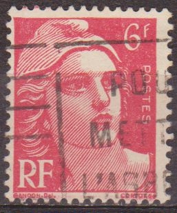z vendido Francia 1947 Scott 580 Sello º Basico Marianne 6F France utilisé usado 
