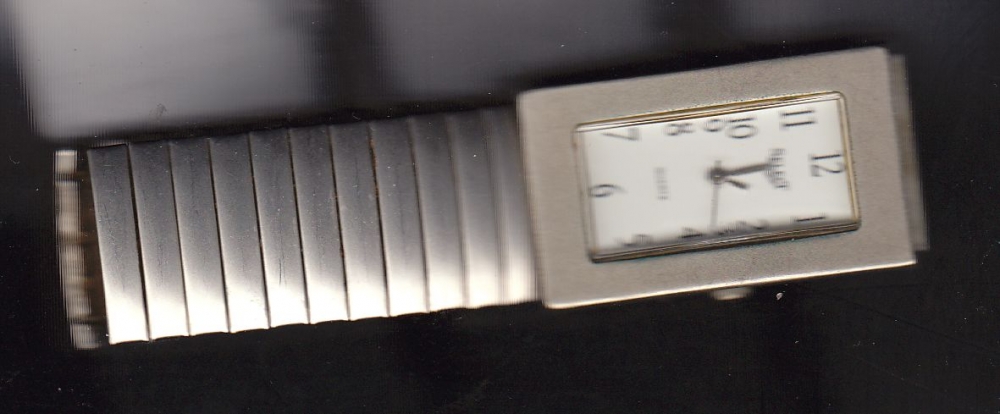 RELOJ Select Rectangular Horloge correa extensible Caja y Pulsera acero inoxidable º sin bateria ¡¡coleccionista!!  