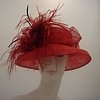 pamela estilo gorro con plumas roja