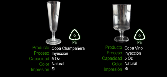 COPA CHAMPAÑERA Y COPA VINO