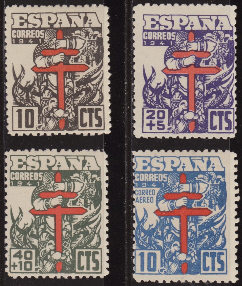 z vendido ESPAÑA 1941 948/51 Sellos ** Pro Tuberculosos Cruz de Lorena en Rojo Timbre Espagne Spain Spagna Espana Espanha Spanje Spanien Spanie Stamps Briefmarke Francobolli Timbre Postal Postzegel Selo Postal