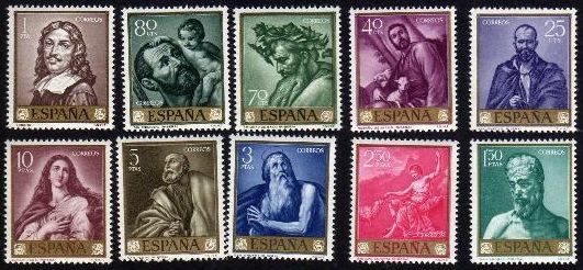 z vendido España 1963 1498/507 Sellos ** Pintor José de Ribera El Españoleto Completa Timbre Espagne Spain Spagna