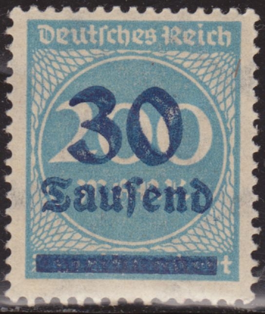 Alemania 1923 Scott 249 Sello * Numeros Cifras Sobrecargado 30th - 200m sin goma Deutsches Reich Allemagne Duitsland Germania Germany Alemagne Deutschland