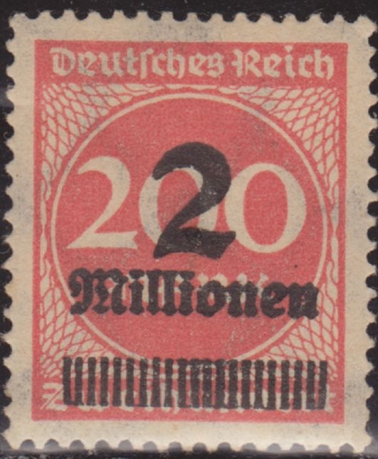 Alemania 1923 Scott 269 Sello * Numeros Cifras Sobrecargado 2mi - 200m c/charnela Deutsches Reich Deutsches Reich Allemagne Duitsland Germania Germany Alemagne Deutschland