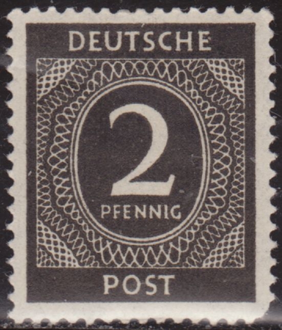 Alemania 1946 Scott 531 Sello ** Cifras Numeros 2pf Allemagne Duitsland Germania Germany Alemagne Deutschland 