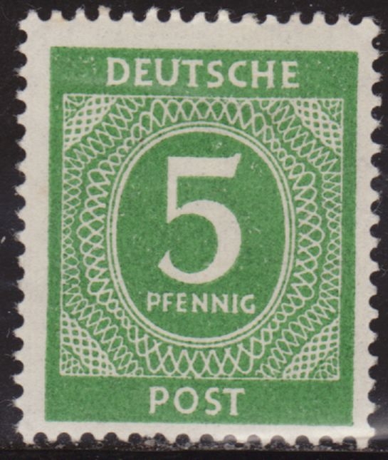 z vendido Alemania 1946 Scott 534 Sello * Cifras Numeros 5pf Allemagne Duitsland Germania Germany Alemagne Deutschland 