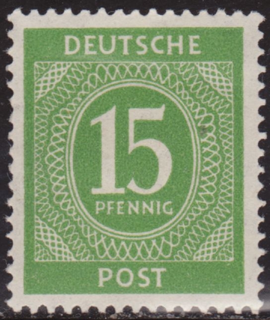 z vendido Alemania 1946 Scott 541 Sello * Cifras Numeros 15pf Allemagne Duitsland Germania Germany Alemagne Deutschland 