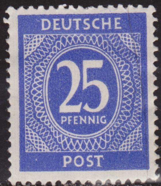 z vendido Alemania 1946 Scott 545 Sello * Cifras Numeros 25pf Allemagne Duitsland Germania Germany Alemagne Deutschland 