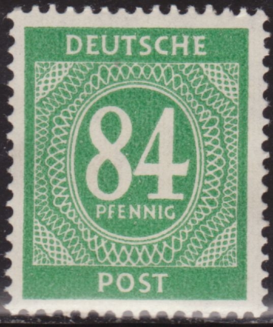 z vendido Alemania 1946 Scott 555 Sello * Cifras Numeros 84pf Allemagne Duitsland Germania Germany Alemagne Deutschland 