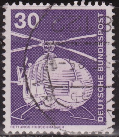Alemania 1975 Scott 1173 Sello º Industrialización Helicoptero de Rescate 30pf Allemagne Duitsland Germania Germany Alemagne Deutschland
