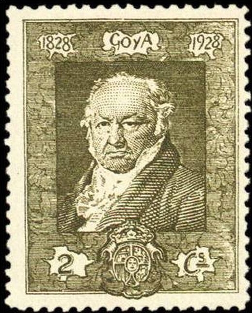 España 1930 501 Sello * Quinta de Goya en la Expo de Sevilla Retrato de Francisco de Goya por Vicente Lopez 2c Timbres Espagne Espana stamps Spain